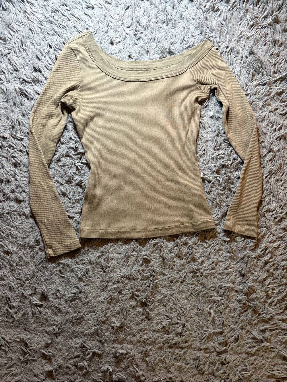 Citizens of Humanity moss green Wren off-the-shoulder ribbed top sz S